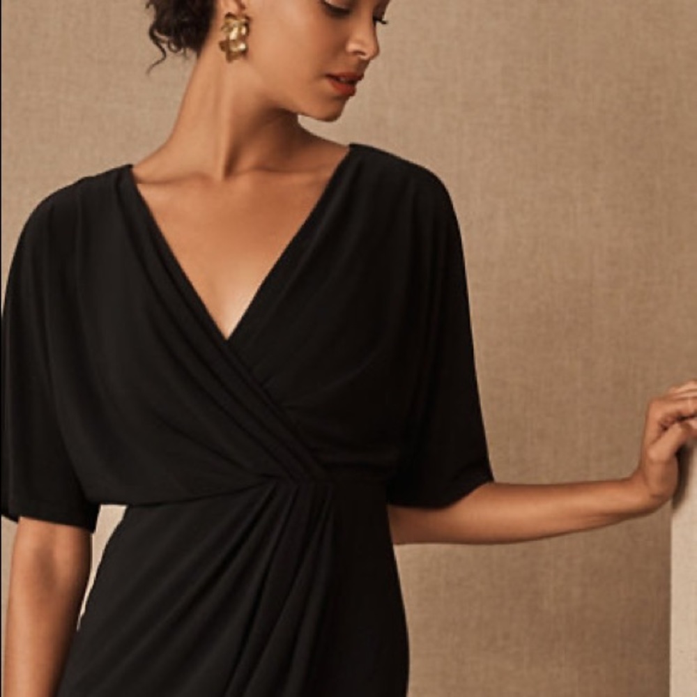 NEW BHLDN Thorton Jersey Maxi Dress Black Gown